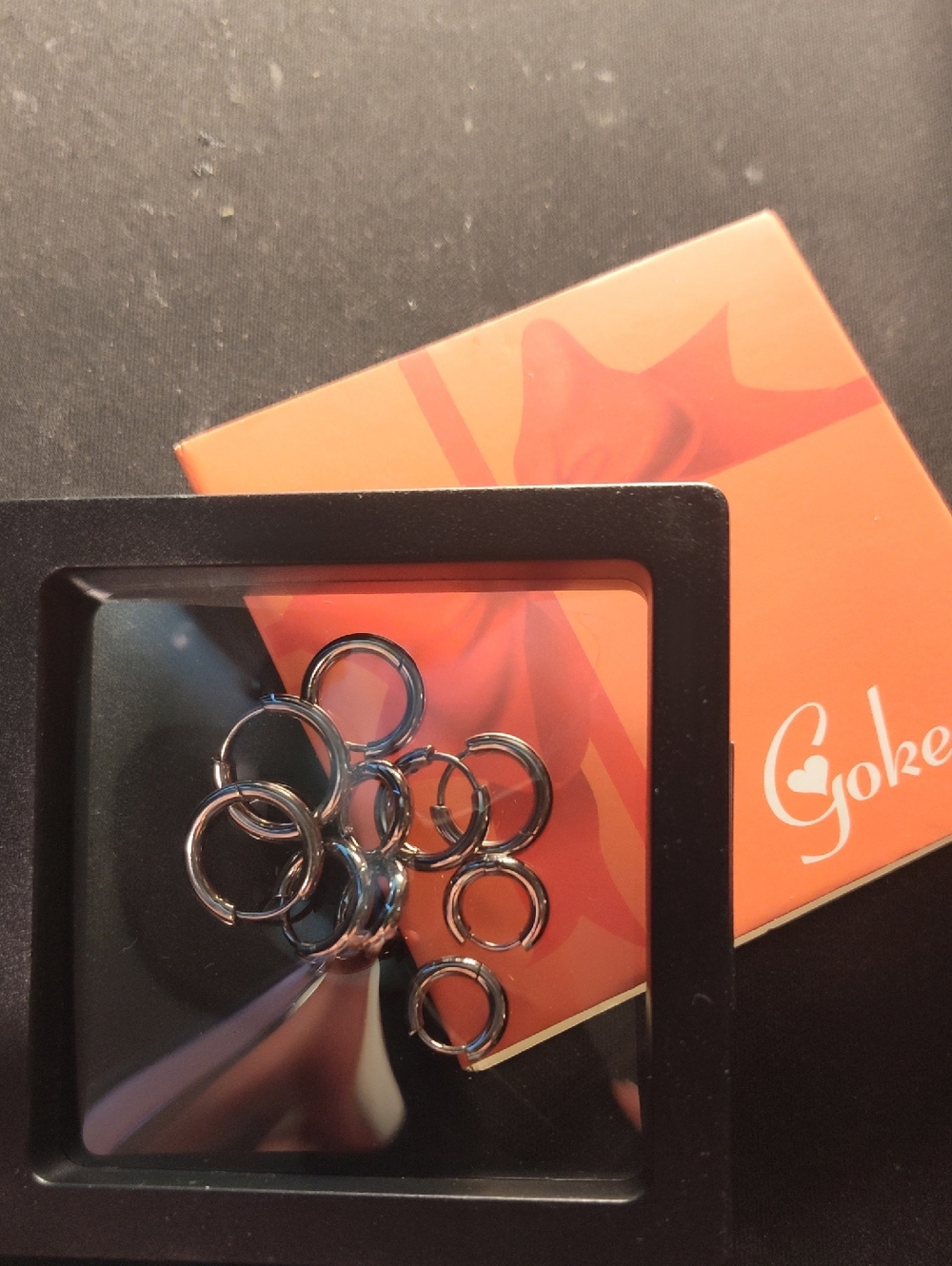 Gokeey Silver Stacking Stainless Steel Hoop Ring Set - Silver 6mm - 12mm